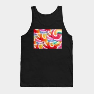 Close-up of swirly rainbow lollipop through prism filter Tank Top